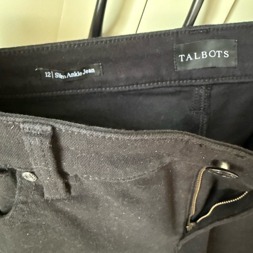 NWOT/EUC Talbots Black Slim Ankle Jeans Sz 12 - Picture 2 of 11
